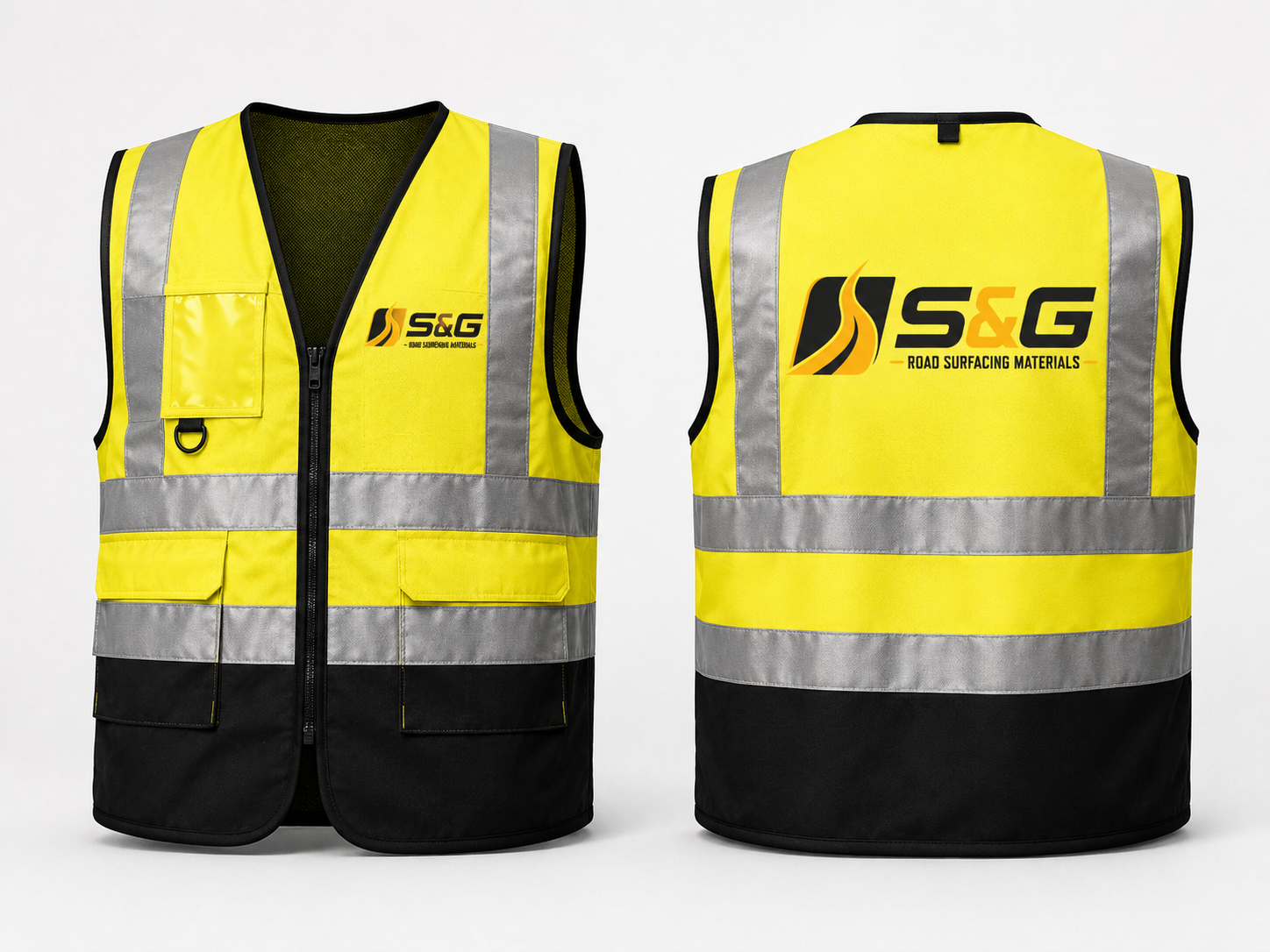 S&G branded safety vest mockup